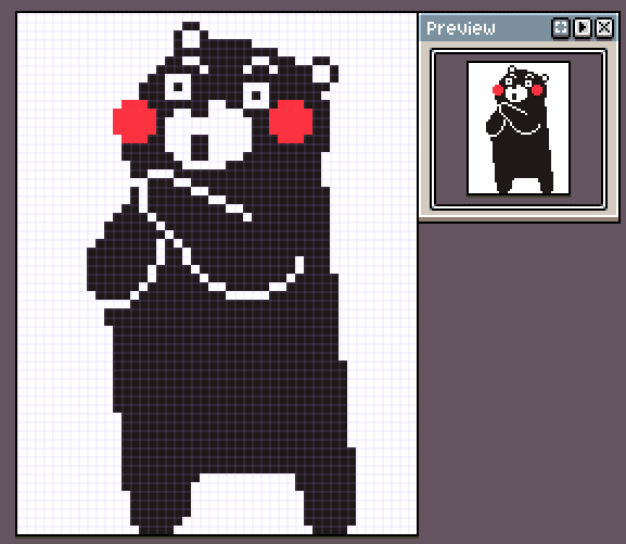 熊本熊像素画网格画可爱简单图案